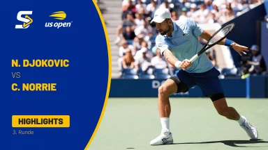 Novak Djokovic (SRB) [7] vs. Cameron Norrie (GBR) - 3. Runde - kommentiert von Dennis Heinemann - Arthur Ashe Stadium - Highlights