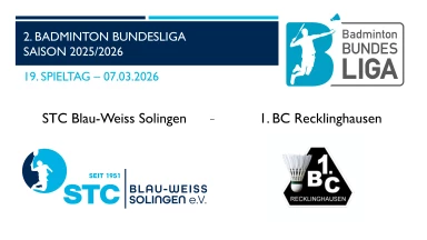 2. Badminton BL Nord: STC Blau-Weiss Solingen - 1. BC Recklinghausen