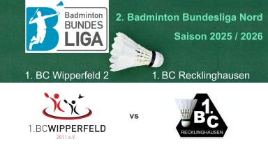 2. Badminton BL Nord: 1. BC Wipperfeld 2 - 1. BC Recklinghausen - Court 1