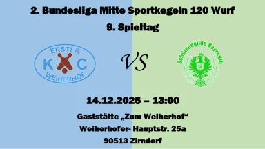 2. Bundesliga Mitte 120 Frauen: 1. KC Weiherhof - Schützengilde Bayreuth