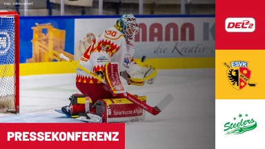 DEL2: ESV Kaufbeuren vs. Bietigheim Steelers I Pressekonferenz