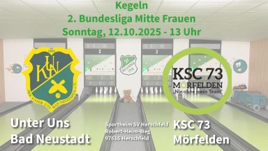2. Bundesliga Mitte Frauen: SKK Unter Uns Bad Neustadt - KSC 73 Mörfelden