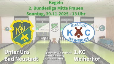2. Bundesliga Mitte Frauen: SKK Unter Uns Bad Neustadt - 1. KC Weiherhof
