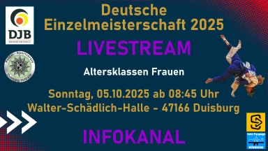 Infokanal  - Deutsche Einzelmeisterschaften der Frauen - 05.10.2025 - Duisburg