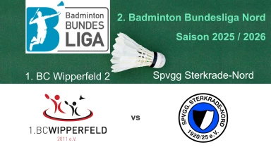 2. Badminton BL Nord: 1. BC Wipperfeld 2 - SpVgg Sterkrade Nord - Court 2