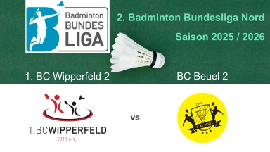2. Badminton BL Nord: 1. BC Wipperfeld 2 - 1. BC Beuel - Court 1