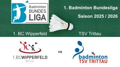 1. Badminton BL: 1. BC Wipperfeld - TSV Trittau - Court 1