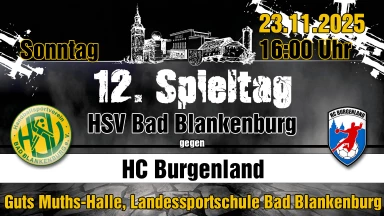 12. Spieltag RLMD HSV Bad Blankenburg - HC Burgenland