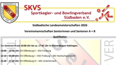 Qualifikation Südbadische Landesmeisterschaften Vereinsmannschaften Senioren B