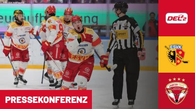 DEL2: ESV Kaufbeuren vs. Lausitzer Füchse | Pressekonferenz