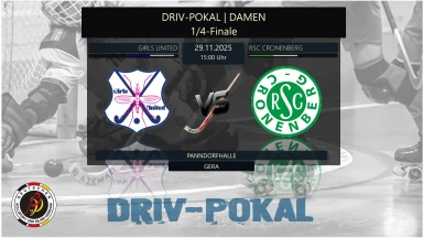 🏑 ROLLHOCKEY | DRIV-POKAL 1/4 FINALE DAMEN 🔴 GIRLS UNITED 🆚 🔴 RSC CRONENBERG