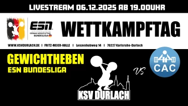 1. ESN Bundesliga Gewichtheben 25/26: KSV Durlach - Chemnitzer Athletenclub e.V.