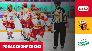 DEL2: ESV Kaufbeuren vs. Bietigheim Steelers | Pressekonferenz