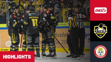 DEL2: Krefeld Pinguine vs. EV Landshut I Highlights