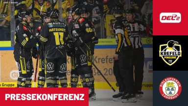 DEL2: Krefeld Pinguine vs. EV Landshut | Pressekonferenz