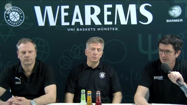 Pressekonferenz: Uni Baskets Münster vs. Nürnberg Falcons BC