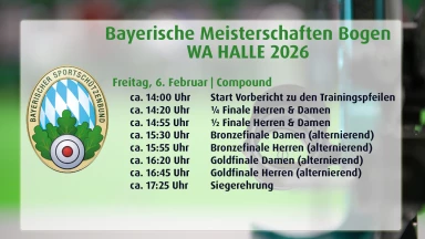 Bayerische Meisterschaft Bogen (WA) Halle - Fr., 6.2.2026 Compound