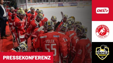 DEL2: EC Bad Nauheim vs. Krefeld Pinguine I Pressekonferenz