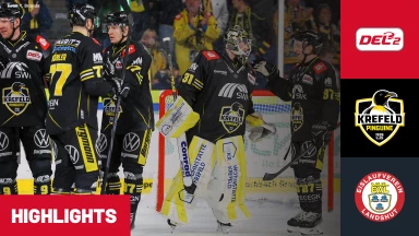DEL2: Krefeld Pinguine vs. EV Landshut I Highlights