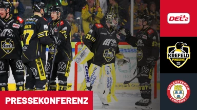 DEL2: Krefeld Pinguine vs. EV Landshut I Pressekonferenz