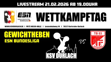 1. ESN Bundesliga Gewichtheben 25/26: KSV Durlach - TB03 Roding