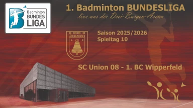 1. Badminton Bundesliga: SC Union 08 Lüdinghausen - 1. BC Wipperfeld - Court 1