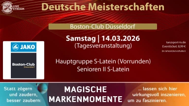 Deutsche Meisterschaften Latein 2026 - Samstag Tagesveranstaltung