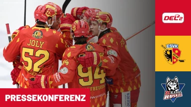 DEL2 Playdowns: ESV Kaufbeuren vs. EHC Freiburg - Spiel 2 | Pressekonferenz