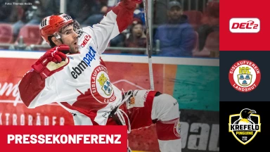 DEL2 Viertelfinale: EV Landshut vs. Krefeld Pinguine - Spiel 2 | Pressekonferenz