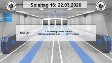 2. Bundesliga Mitte 120 Frauen: Schützengilde Bayreuth - ASV Fronberg