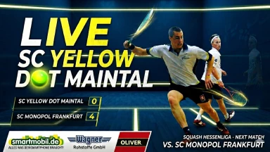 Squash Hessenliga: SC Yellow Dot Maintal vs. SC Monopol Frankfurt