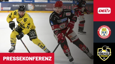 DEL2 Viertelfinale: EV Landshut vs. Krefeld Pinguine - Spiel 4 | Pressekonferenz