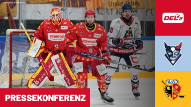 DEL2 Playdowns: Blue Devils Weiden vs. ESV Kaufbeuren - Spiel 1 | Pressekonferenz