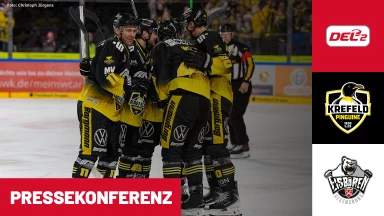 DEL2 Halbfinale: Krefeld Pinguine vs. Eisbären Regensburg - Spiel 1 I Pressekonferenz