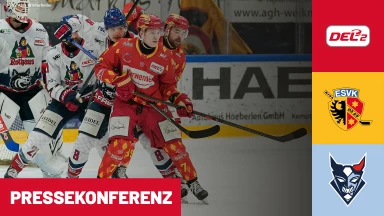 DEL2 Playdowns: ESV Kaufbeuren vs. Blue Devils Weiden - Spiel 4 I Pressekonferenz