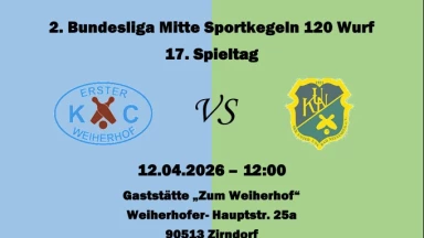 2. Bundesliga Mitte 120 Frauen: 1. KC Weiherhof - SKK Unter Uns Bad Neustadt