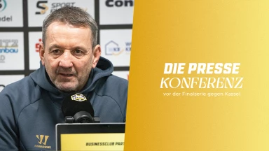 Die Pressekonferenz vor der Finalserie gegen Kassel