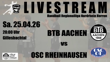 For Free ! Handball Männer Regionalliga Nordrhein  BTB Aachen - OSC Rheinhausen