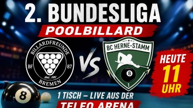 2. Bundesliga Pool Billardfreunde Bremen vs BC Herne-Stamm 1 live Tisch 2