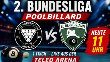 2. Bundesliga Pool Billardfreunde Bremen vs BC Herne-Stamm 1 live Tisch 3