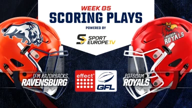Razorbacks di fronte alla sfida più difficile: il campione arriva allo stadio TeleData – effect® ENERGY GFL: ifm Razorbacks Ravensburg vs. Potsdam Royals | Highlights