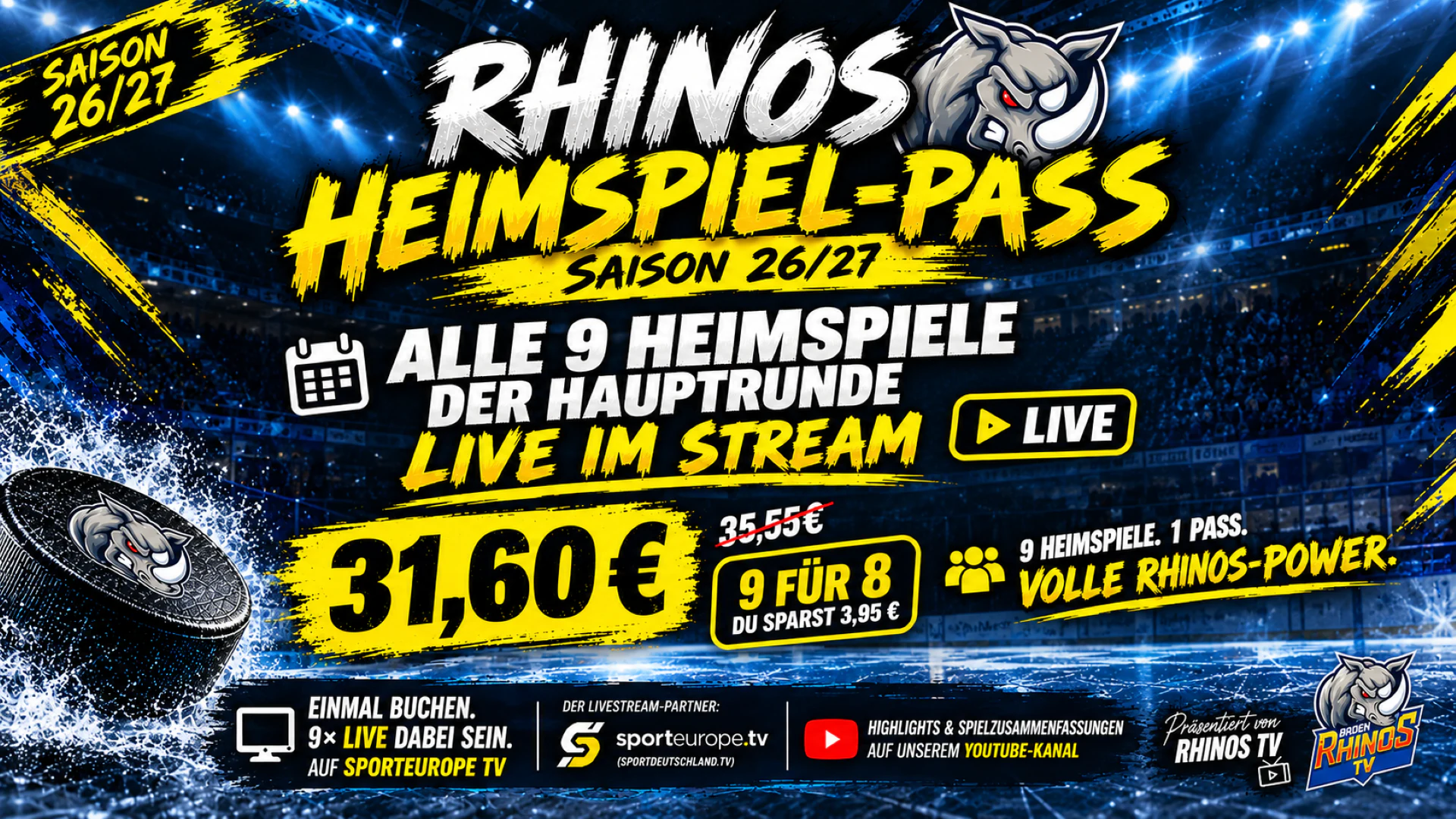 🚨 RHINOS HOME GAME PASS 26/27 🚨